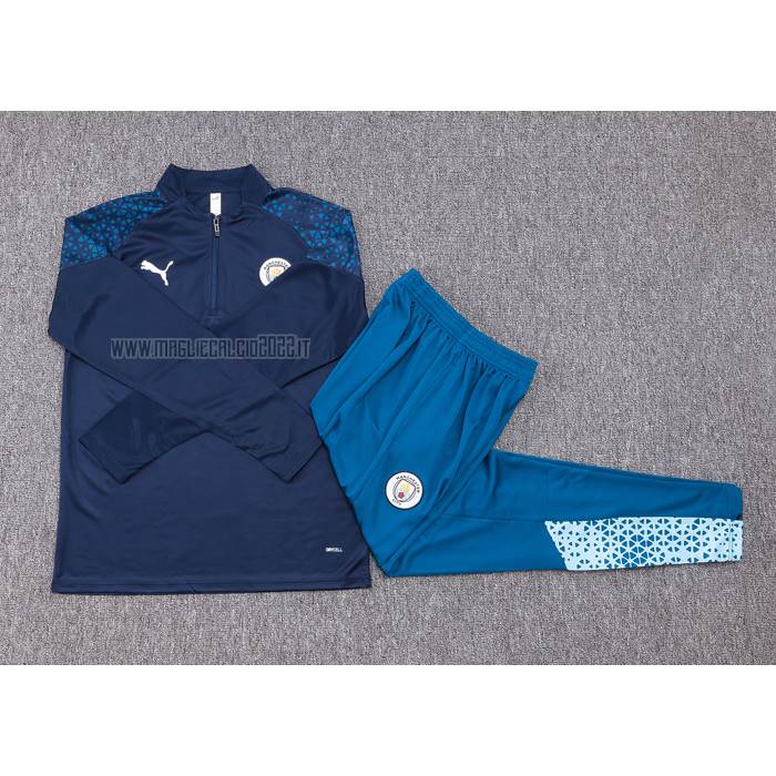 Tuta da Track de Felpa del Manchester City 2023-2024 Blu Oscuro